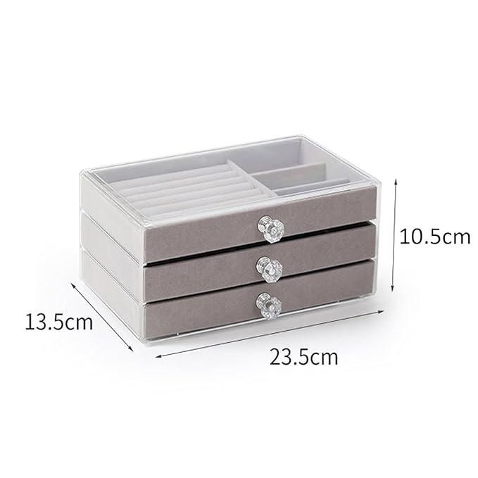 3 Layer Jewellery Storage Box – Elegant Organizer with Velvet Lining for Safe Storage