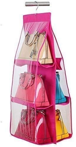 6 Pocket PVC Hanging Storage Organizer – Smart Closet & Handbag Organizer