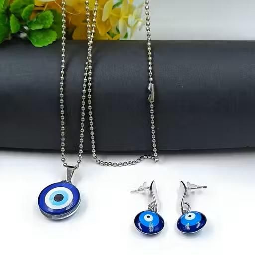 Classy Evil Eye Combo (Pack of 4) – Chain Pendant, Earrings, Bracelet & Anklet Set