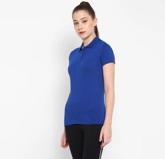 Royal Blue Polo Neck T-Shirt – Premium Cotton Blend, Everyday Comfort & Style