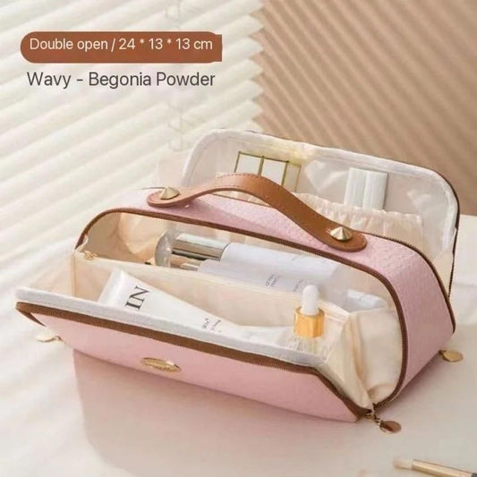 Double Zipper Travel Cosmetics Bag – Stylish & Spacious