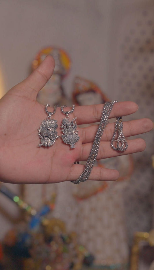 Krishna & Shreenathji Pendant with Chain – Devotional Elegance for Men & Women