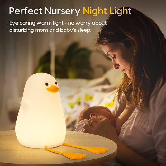 Duck Night Light Lamp – Touch Control Soft Silicone LED Lamp