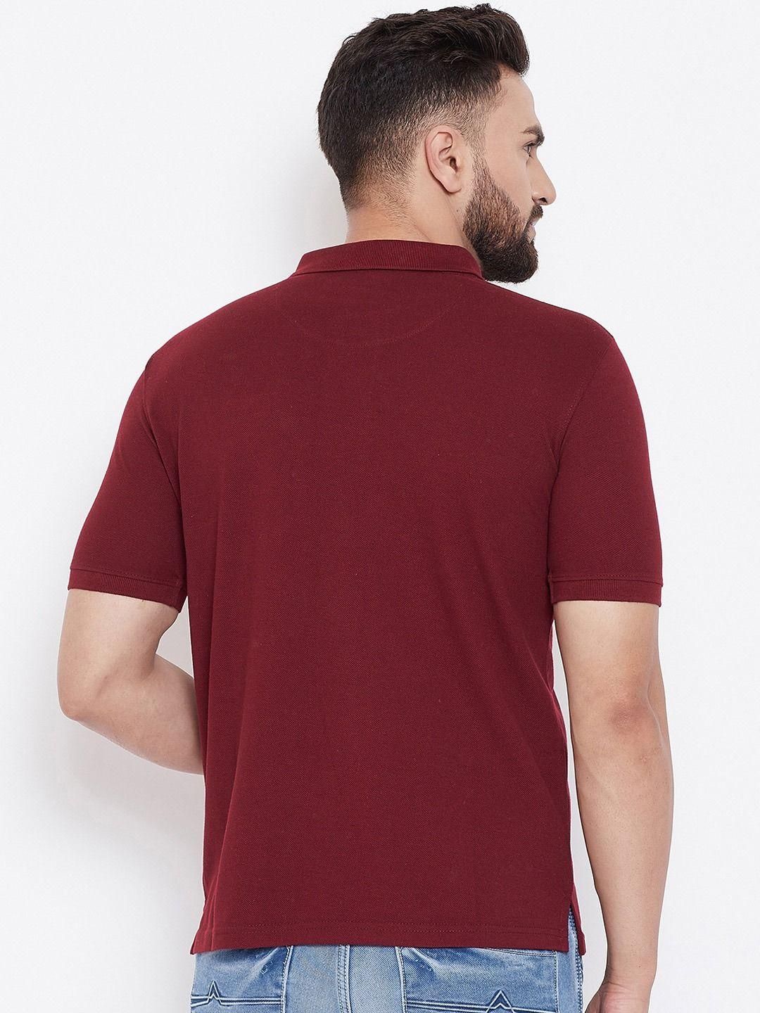Men’s Maroon Polo T-Shirt – Soft Cotton Blend, Perfect Everyday Comfort