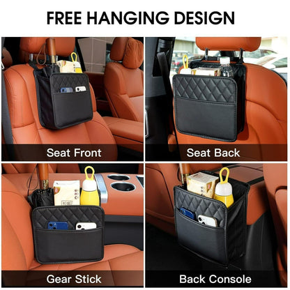 Car Seat Back Hanging Bag – Premium PU Leather Organizer for Cars