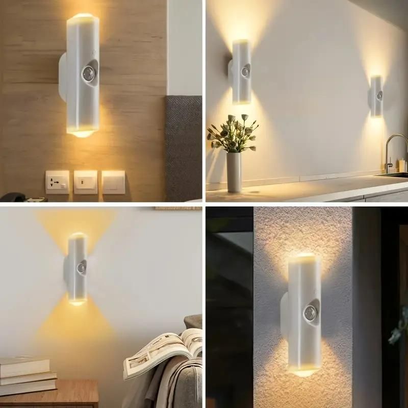 Up & Down Lit Hill Shape Sensor LED Wall Light – Modern USB-Rechargeable Mood & Pathway Lighting