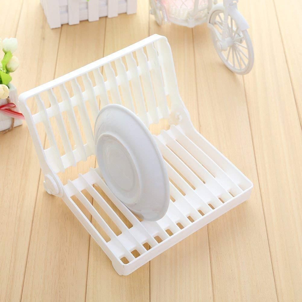 Folding Plastic Kitchen Dish Rack Stand – Smart Space-Saving Plate Organizer