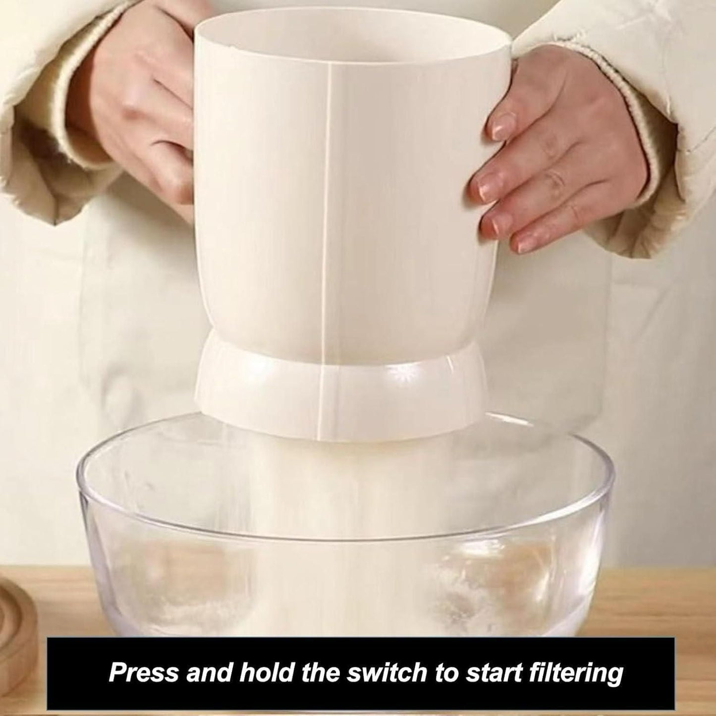 Battery Operated Electric Flour Sifter – Handheld Baking Kitchen Tool