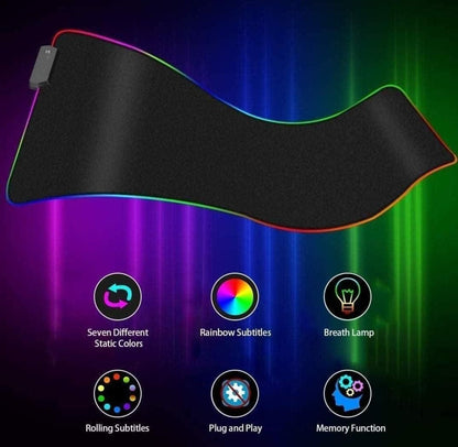 RGB Extended Gaming Mouse Pad – Non-Slip Rubber Base
