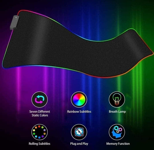 RGB Extended Gaming Mouse Pad – Non-Slip Rubber Base