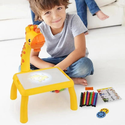 Projector Drawing Desk for Kids – LED Educational Art & Painting Table with Pattern Slides