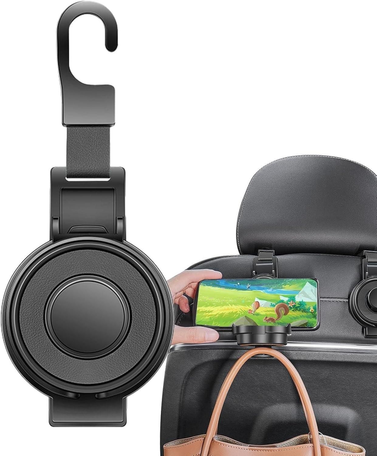 Premium Car Multifunctional Hook – Seat Headrest Organizer with Bottle Holder & Phone Stand  Full Description: