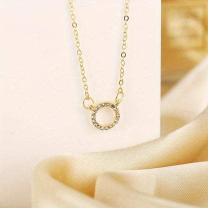 Women’s Stone Pendant with Chain – Elegant Gold-Plated Jewelry