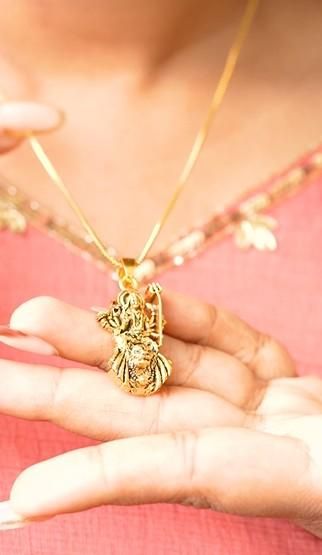 Gold Plated Ganeshji Pendant with Chain