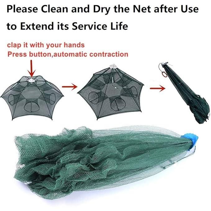 Fishing Net – 8 Side Pocket Nylon Mesh Trap Net (95 cm)