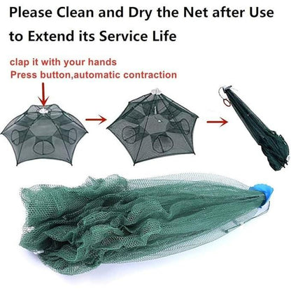 Fishing Net – 8 Side Pocket Nylon Mesh Trap Net (95 cm)