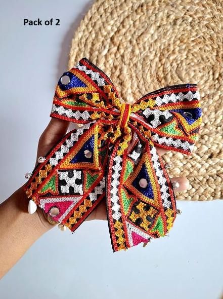 Navratri Bow Hair Accessories (Pack of 2) – Festive Style for Women