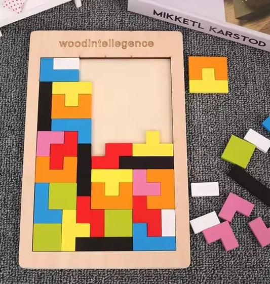Boost Brain Power with This Wooden Tetris Puzzle!