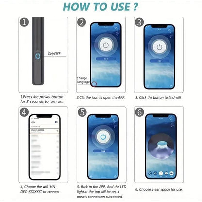 Smart Visual Ear Wax Cleaner – WiFi Otoscope Ear Care Kit for iOS & Android