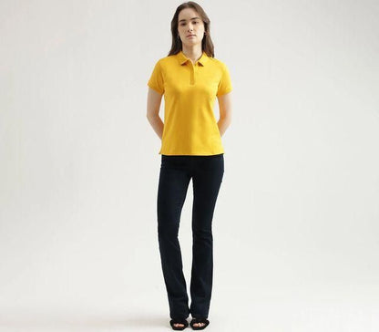 Yellow Cotton Blend Polo Neck T-Shirt – Bright, Stylish & Comfortable