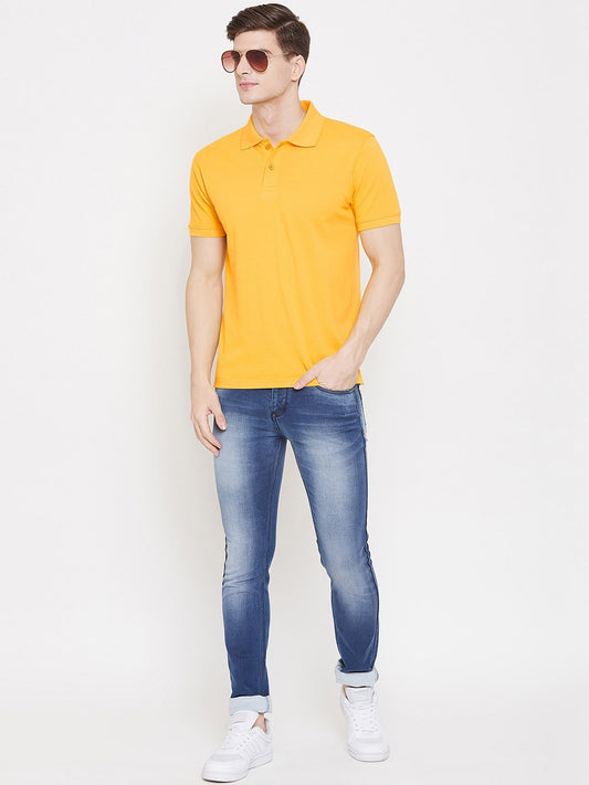 Cotton Blend Solid Half Sleeves Men's Polo T-Shirt – Premium Comfort & Everyday Style