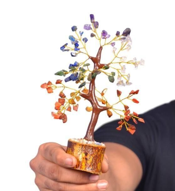 7 Chakra Natural Gemstone Crystal Tree – Bring Positive Energy & Balance to Your Space
