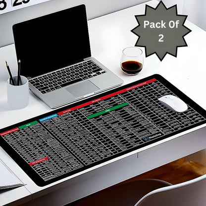 Windows & Office Shortcut Desk Mat – Anti-Slip Keyboard + Gaming Mouse Pad (Buy 1 Get 1 Free)