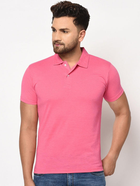 Men’s Pink Polo T-Shirt – Soft Cotton Blend, Classic Comfort & Everyday Style