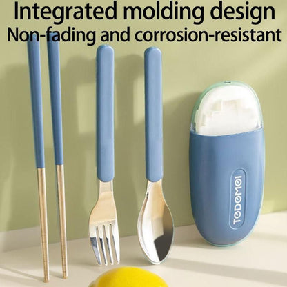 Outdoor Camping Cutlery Set – Portable Stainless-Steel Spoon & Chopsticks for Office, Travel & Picnics