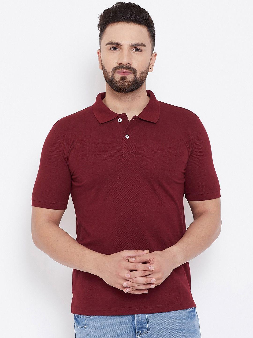 Men’s Maroon Polo T-Shirt – Soft Cotton Blend, Perfect Everyday Comfort