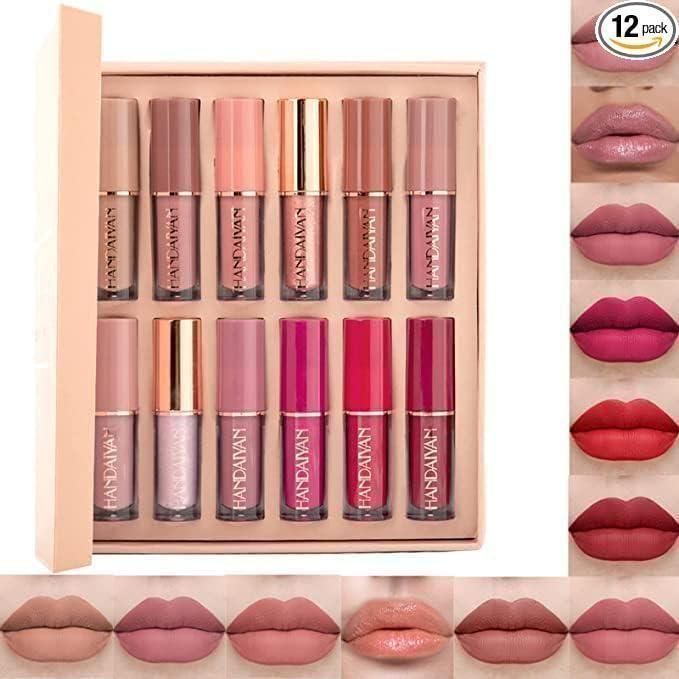 Velvet Matte Liquid Lipstick Set 12Pcs – Waterproof Long Lasting Matte Lip Color Combo