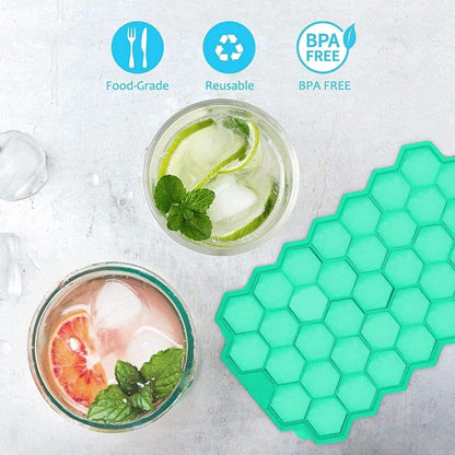 Ice Cube Maker Tray (Pack of 2) – BPA-Free Silicone Trays for Drinks & Cocktails