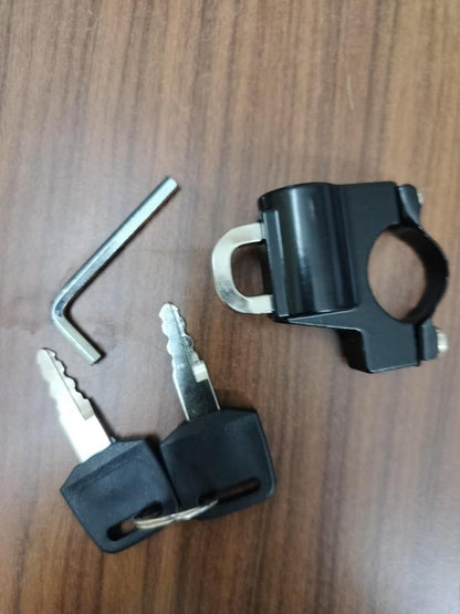 Anti-Theft Helmet Security Lock – Compact Metal Safety Lock for Two-Wheelers