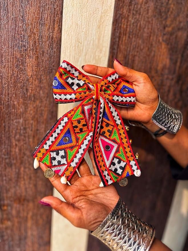 Navratri Bow Hair Accessories (Pack of 2) – Festive Style for Women