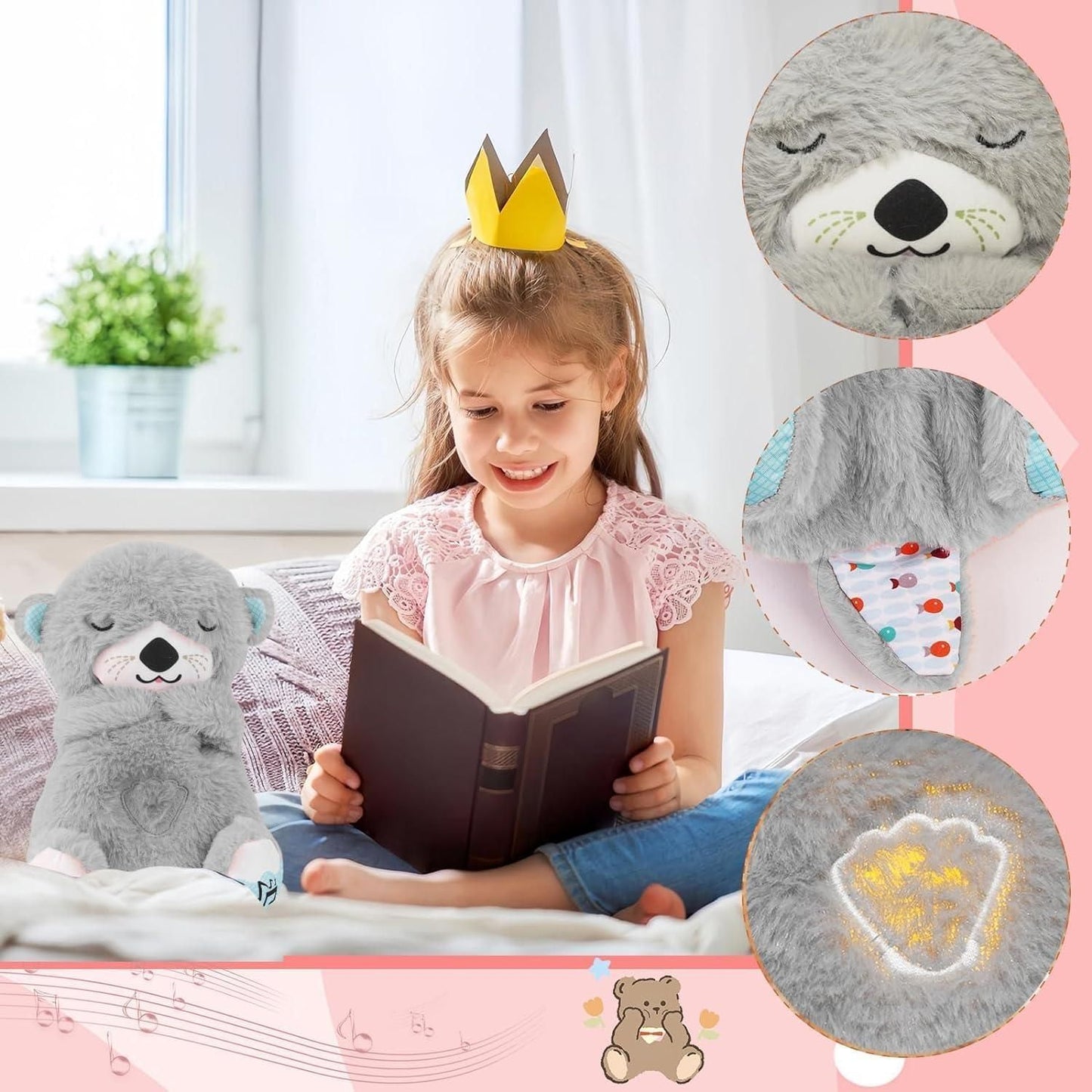Breathing Teddy Bear with Soothing Music – Comfort Plush Toy for Kids & Relaxation