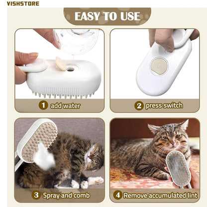 Steam Brush for Dog & Cat – Steamy Grooming Brush