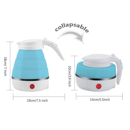 Portable Foldable Electric Kettle – Silicone & Stainless Steel Travel Kettle (600ml)