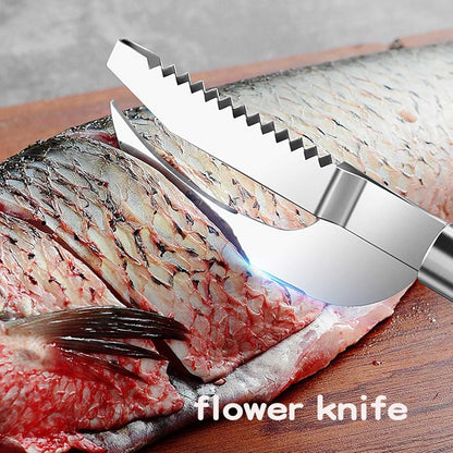 3-in-1 Stainless Steel Fish Scaler Scrapper – Multi-Functional Kitchen Tool