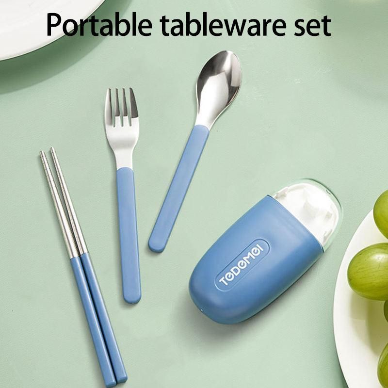 Outdoor Camping Cutlery Set – Portable Stainless-Steel Spoon & Chopsticks for Office, Travel & Picnics