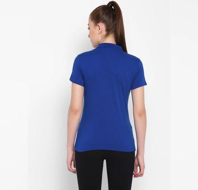 Royal Blue Polo Neck T-Shirt – Premium Cotton Blend, Everyday Comfort & Style