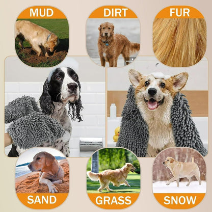 Microfiber Pet Drying Towel – Ultra-Soft, Super Absorbent Grooming Essential for Dogs & Cats