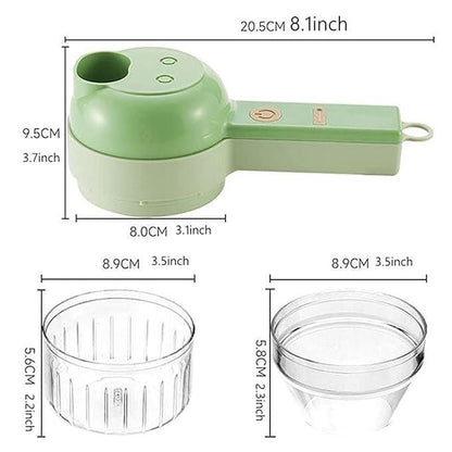 4-in-1 Portable Electric Vegetable Cutter Set – Slice, Chop, Grind & More