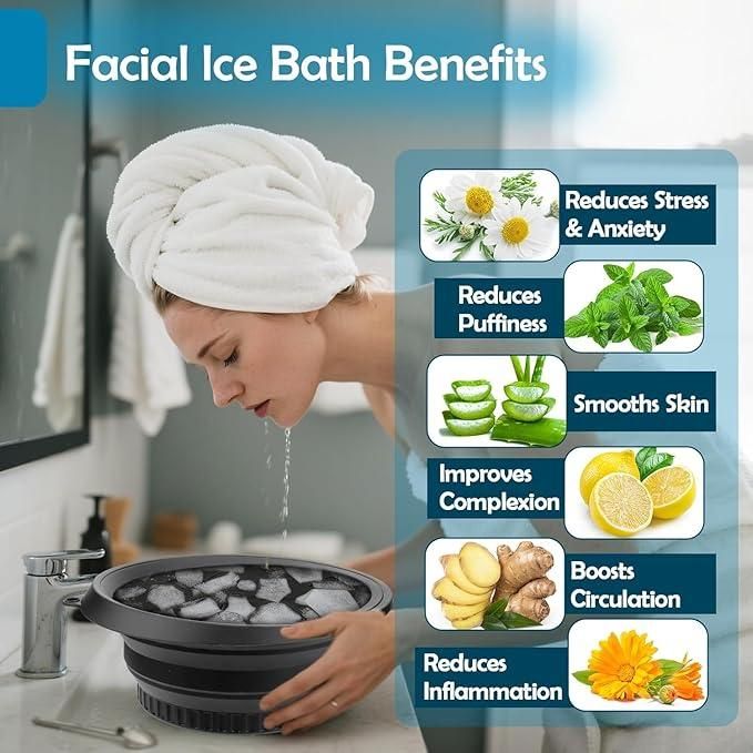 Face Ice Bowl – Portable Silicone Washing Basin for Puffiness Relief & Instant Skin Refreshing