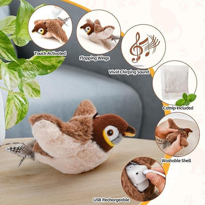 Flapping Cat Toy – Interactive Automatic Chirping Bird Toy for Cats