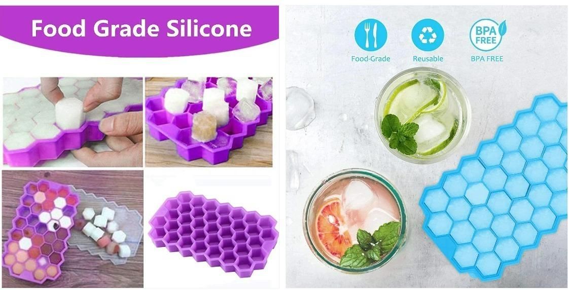 Ice Cube Maker Tray (Pack of 2) – BPA-Free Silicone Trays for Drinks & Cocktails
