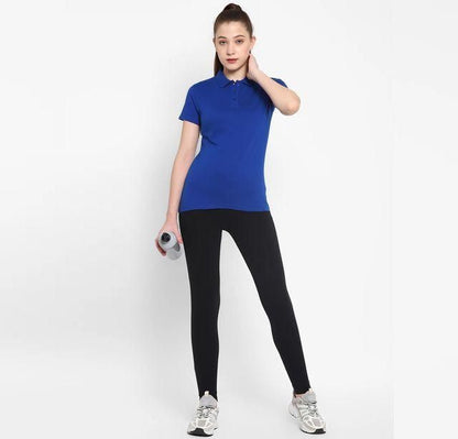 Royal Blue Polo Neck T-Shirt – Premium Cotton Blend, Everyday Comfort & Style