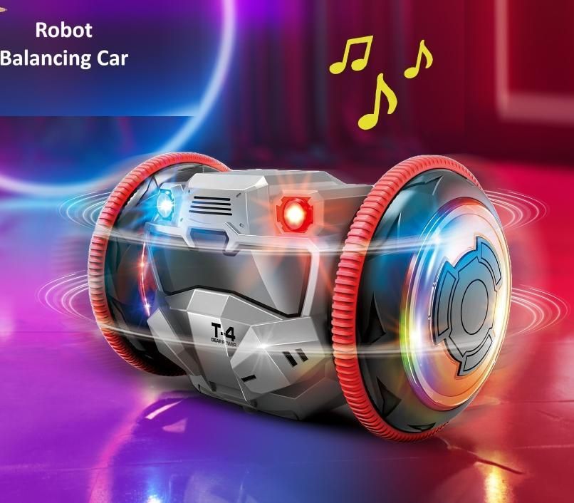 RoboMaxCar 360° Rotation Balance Toy Car for Kids – LED Music Electric Action Toy