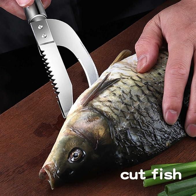 3-in-1 Stainless Steel Fish Scaler Scrapper – Multi-Functional Kitchen Tool