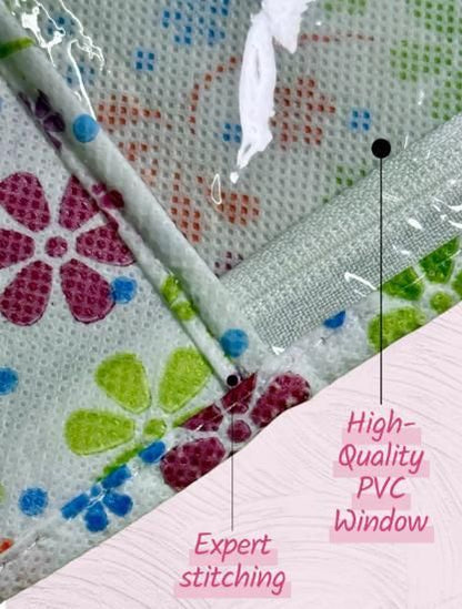 High Quality Flower Printed Saree Cover – Zip Storage Organizer