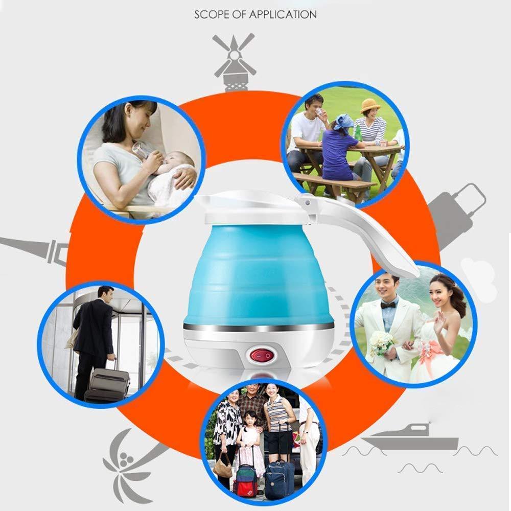 Portable Foldable Electric Kettle – Silicone & Stainless Steel Travel Kettle (600ml)